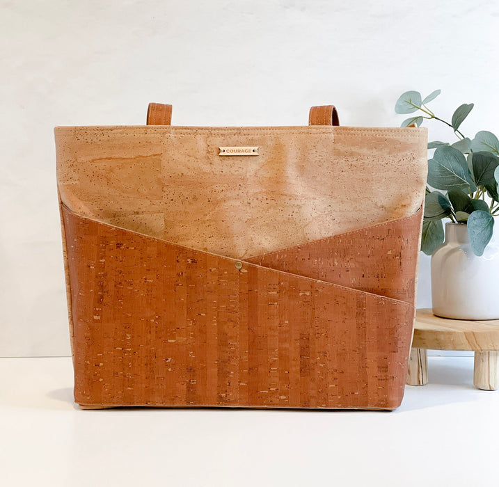 ADVOCATE zippered tote | SEPIA