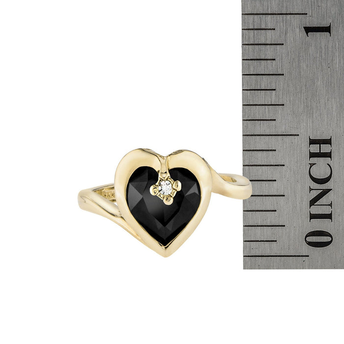 Vintage 1970s Heart Shape Ring with Clear Austrian Crystal 18k Yellow Gold Electroplated