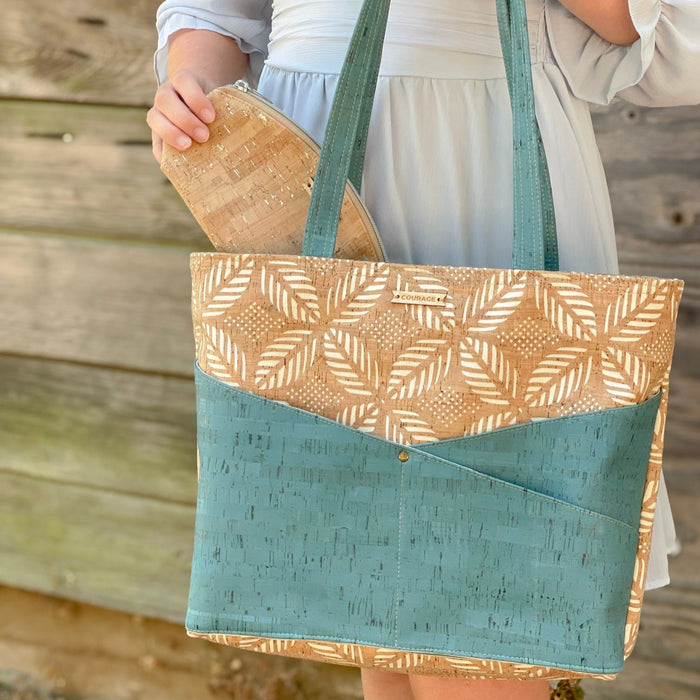 ADVOCATE zippered tote | AQUAMARINE