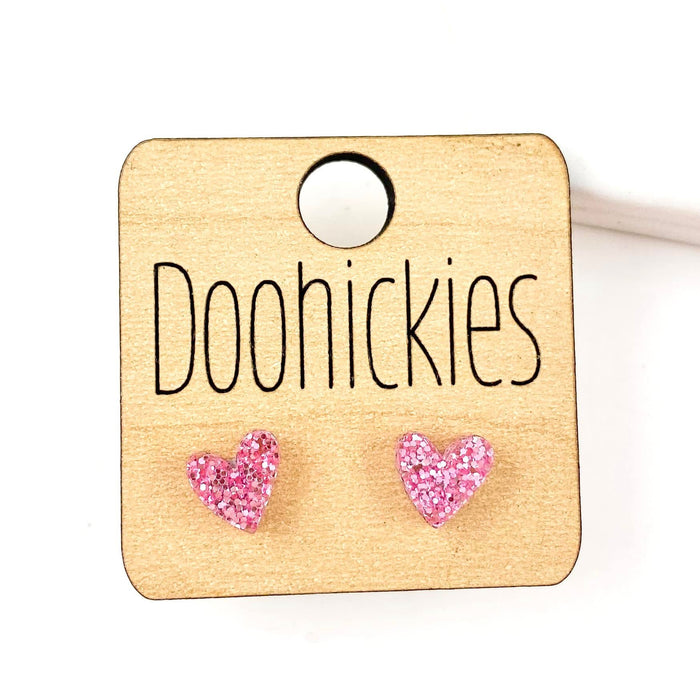 8mm Tiny Confetti Valentine Hearts Earrings