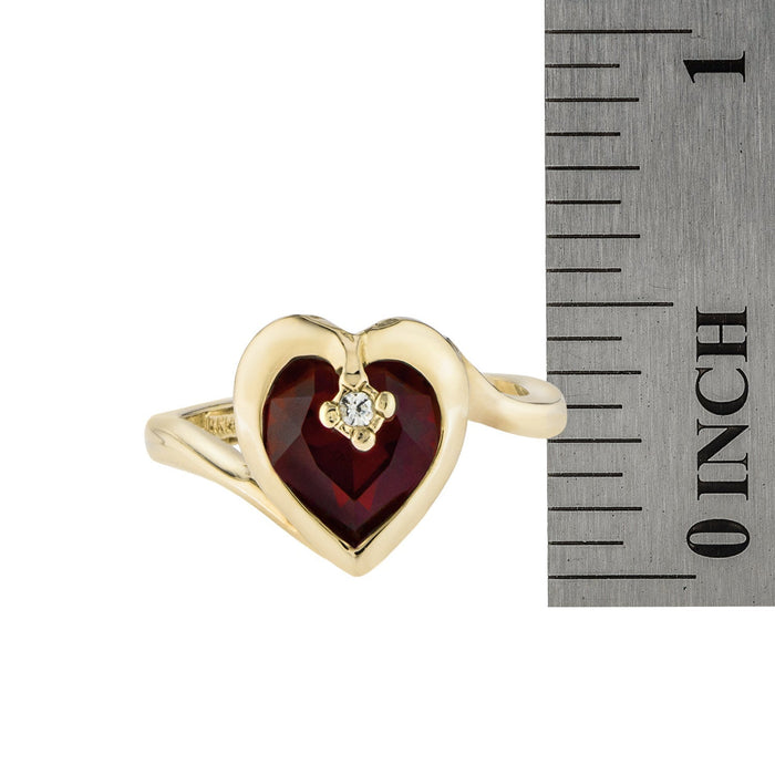 Vintage 1970s Heart Shape Ring with Clear Austrian Crystal 18k Yellow Gold Electroplated