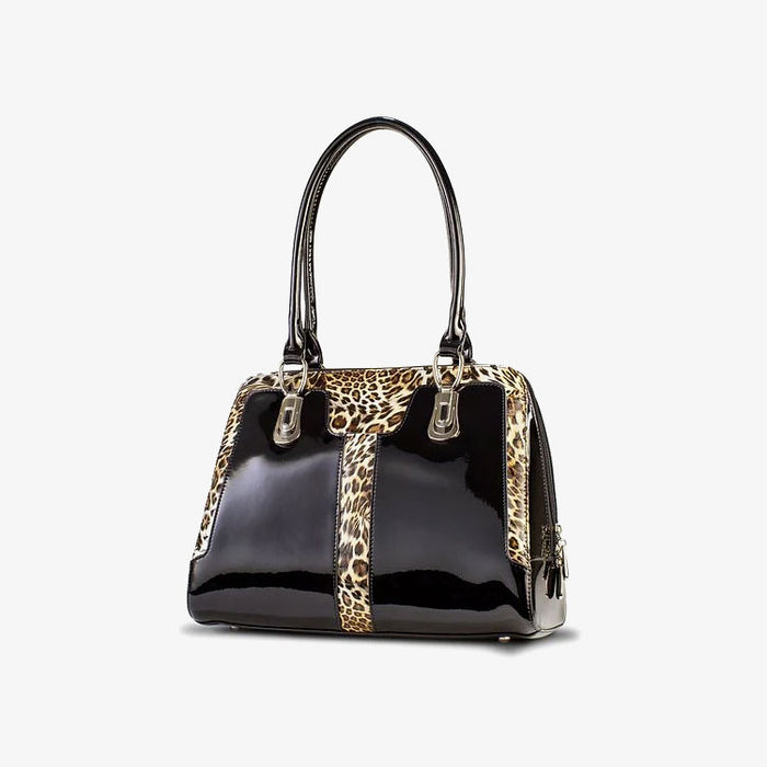 Diana Leopard Print Leather Handbag