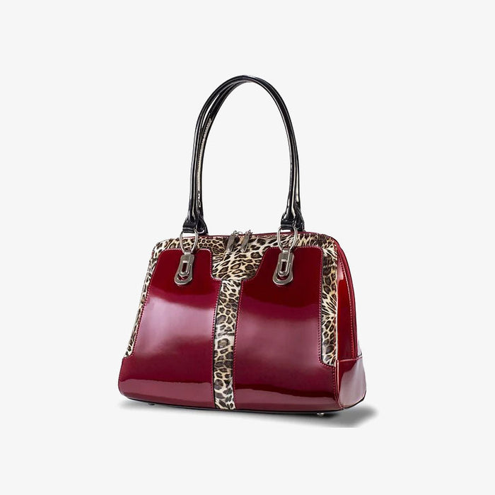 Diana Leopard Print Leather Handbag