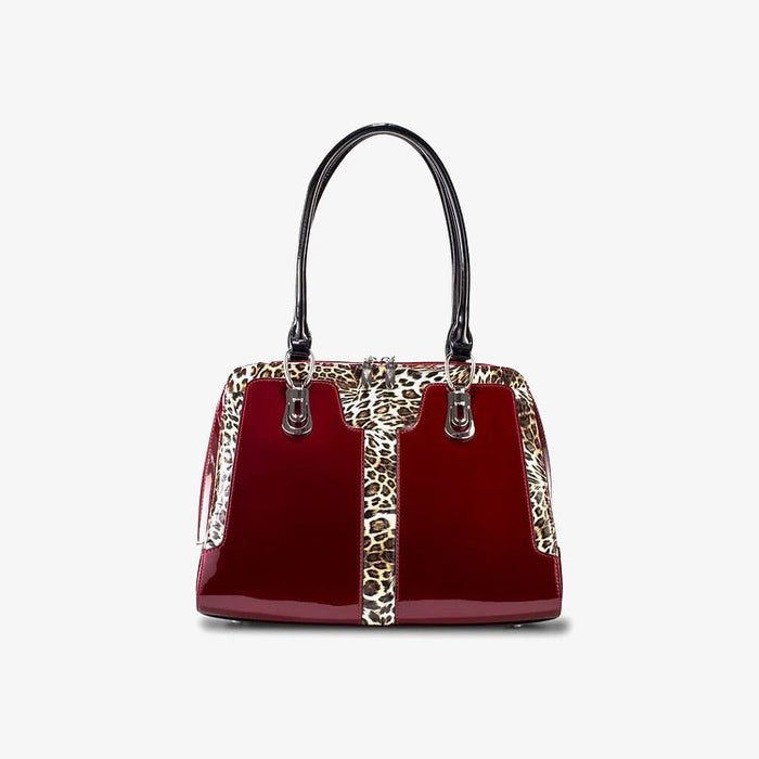 Diana Leopard Print Leather Handbag