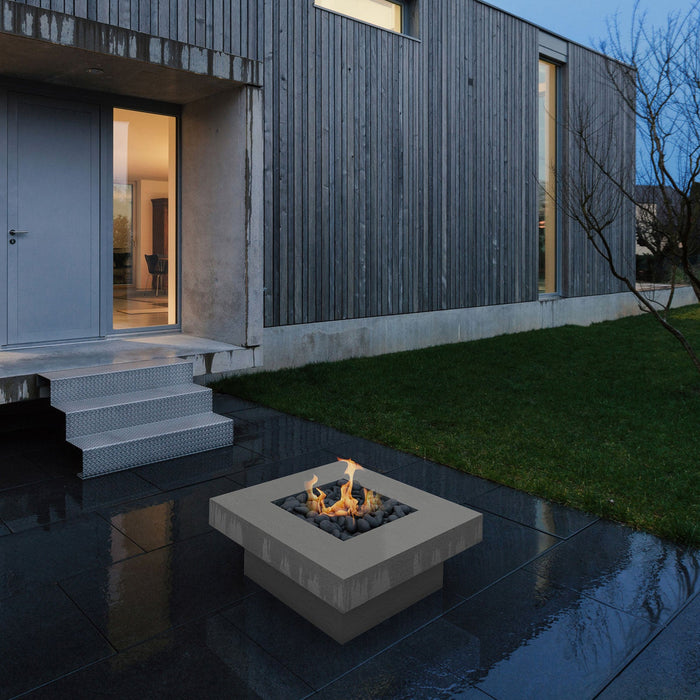 Platz Square Concrete Fire Pit Table