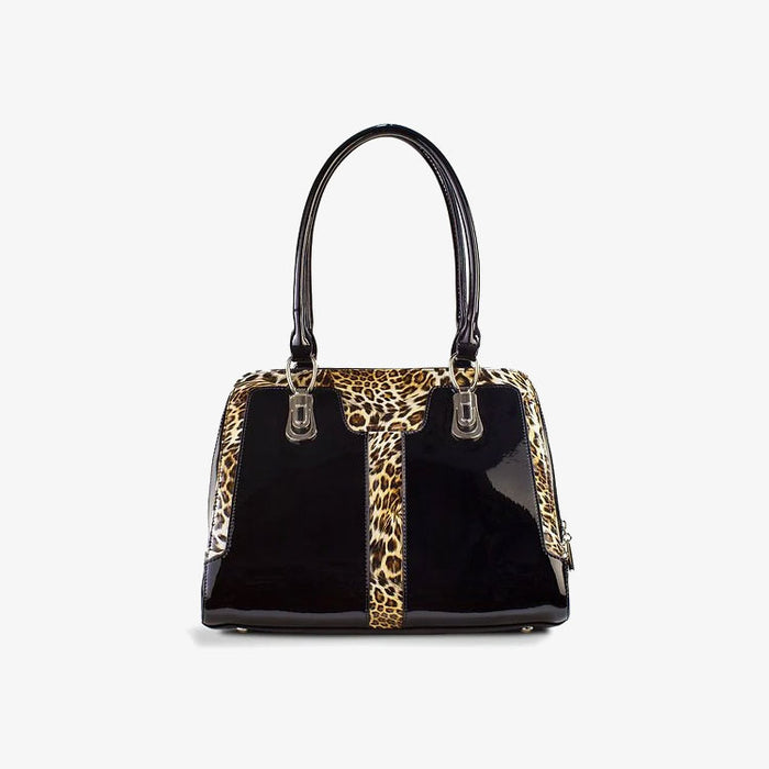 Diana Leopard Print Leather Handbag