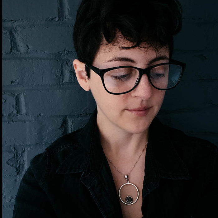 Circle Necklace with Authentic Raw Meteorite