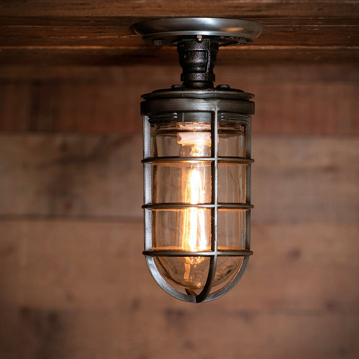 Flushmount Cage Light - The Beacon