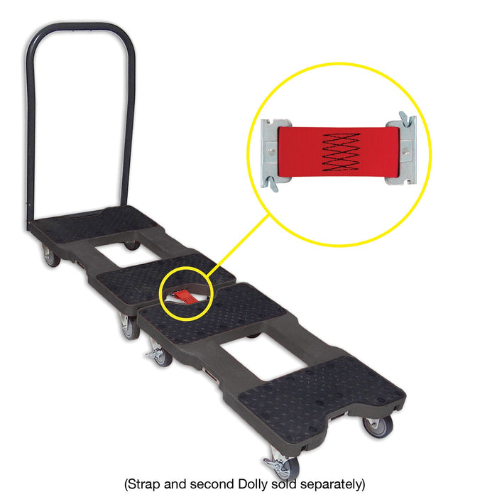 SNAP-LOC 1,500 lb Industrial Strength E-Track Push Cart Dolly Black