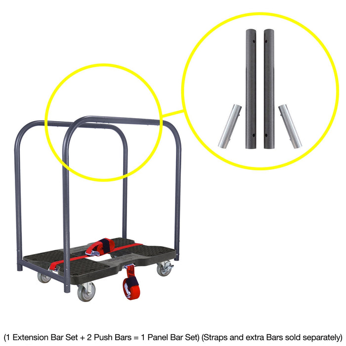 SNAP-LOC 1,500 lb Industrial Strength E-Track Push Cart Dolly Black