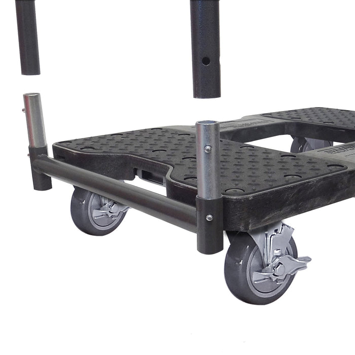 SNAP-LOC 1,500 lb Industrial Strength E-Track Push Cart Dolly Black