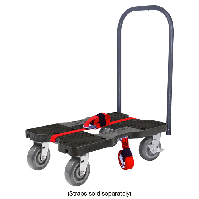 SNAP-LOC 1,800 lb Super-Duty E-Track Push Cart Dolly Black