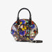 Svetlana Night Butterfly Print Leather Handbag