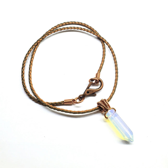 Vegan Friendly Wire Wrapped Pointed Crystal Necklace