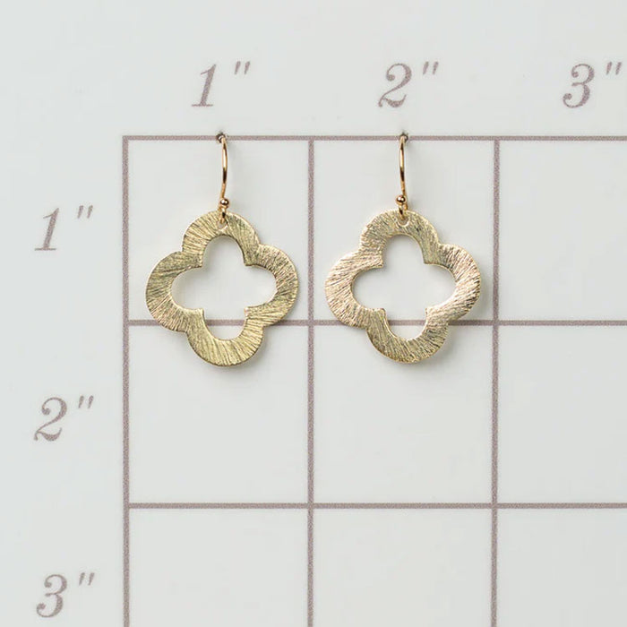 Brushed Gold Small Clover Earrings