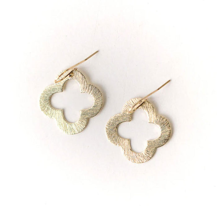 Brushed Gold Small Clover Earrings