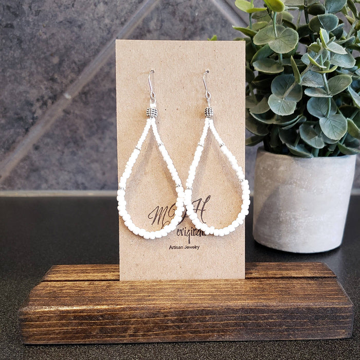 Shirley White Teardrop Earrings