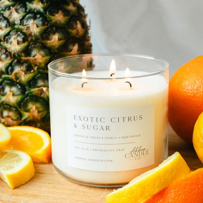 Exotic Citrus and Sugar 3-Wick Soy Candle