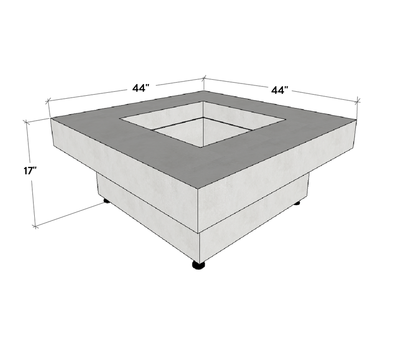 Platz Square Concrete Fire Pit Table