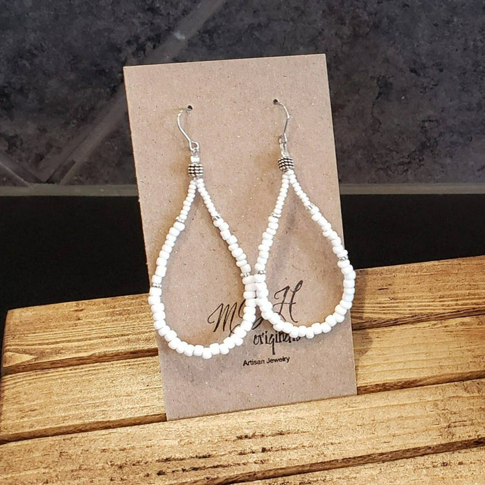 Shirley White Teardrop Earrings