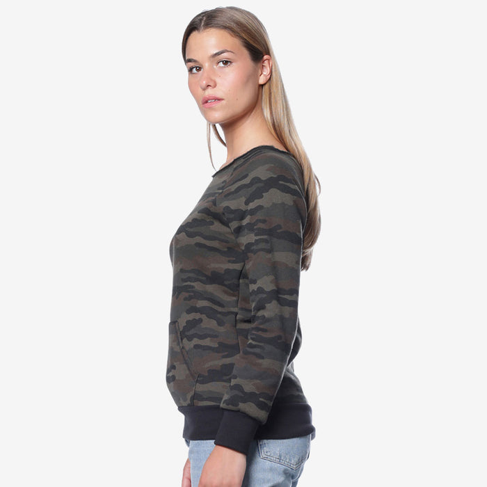 Camo Fleece Raglan Sweatshirt