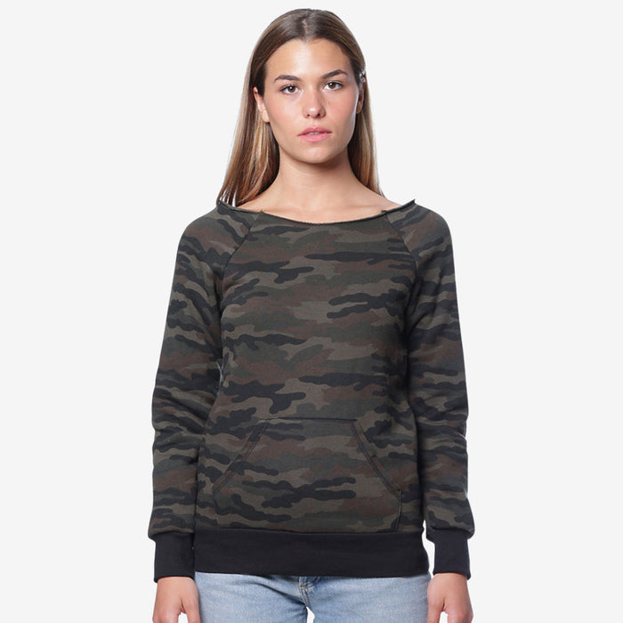 Camo Fleece Raglan Sweatshirt