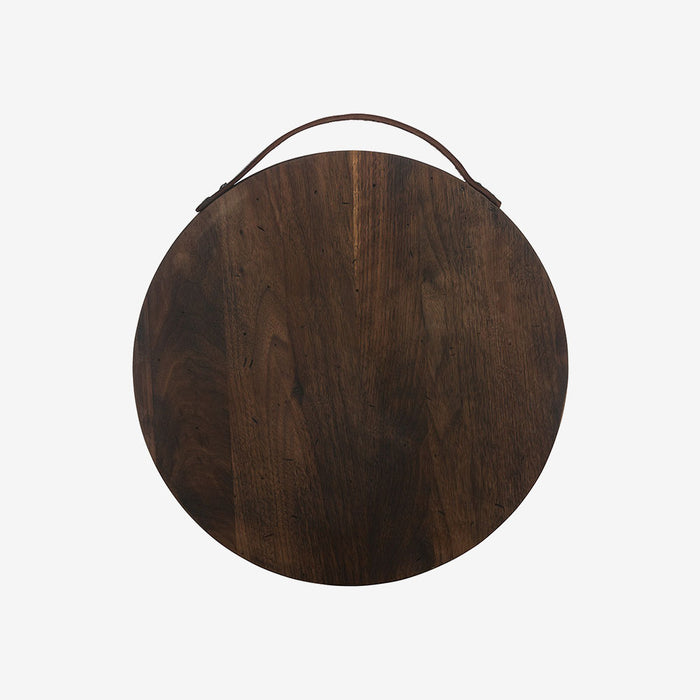 Rustic Walnut Round Serving Board