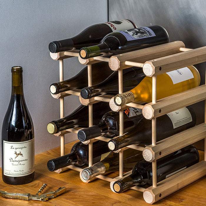 Wooden Ash Modular 12 Bottle Wine Rack