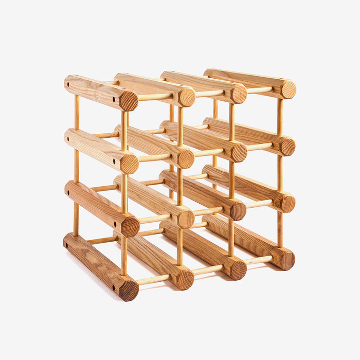 Wooden Ash Modular 12 Bottle Wine Rack