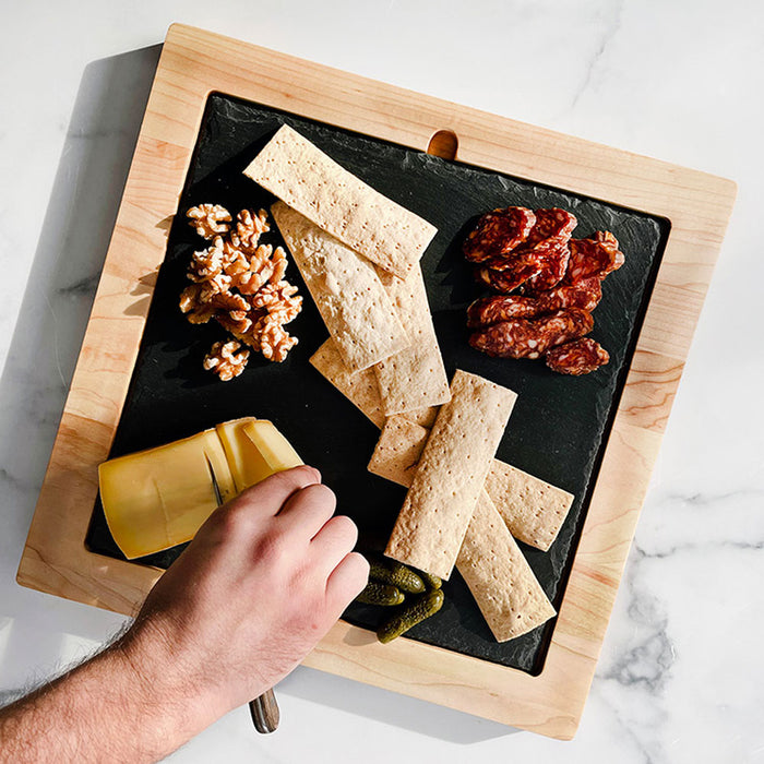 Maple Serving Tray w/Slate Insert