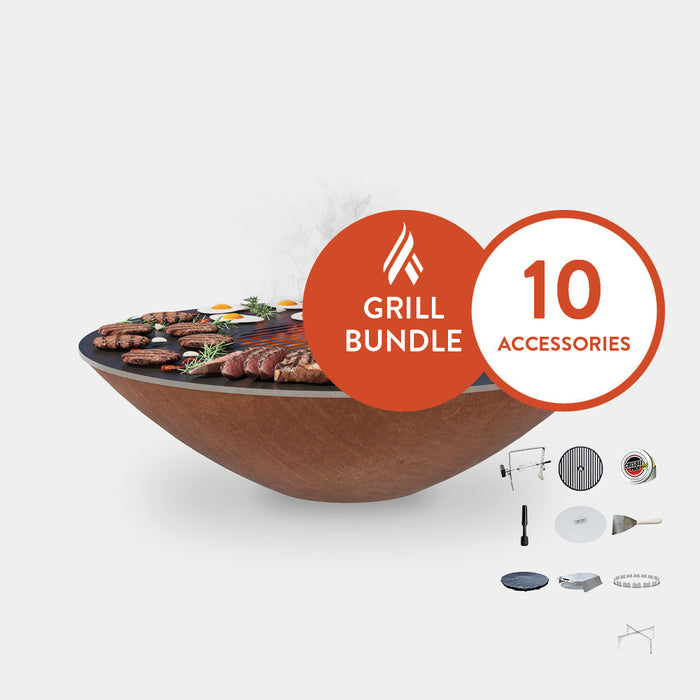 Arteflame Classic 40" Grill And Home Chef Max Bundle With 10 Grilling Accessories