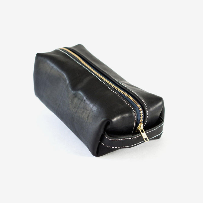 Horween Leather Dopp Kit in Black Dublin