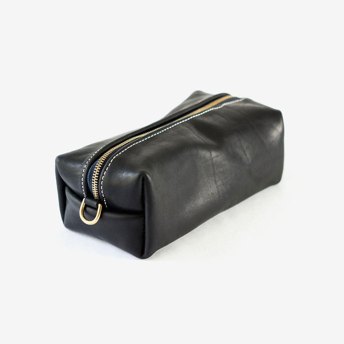 Horween Leather Dopp Kit in Black Dublin